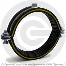 Хомут крепежный оцинкованный с резиновой прокладкой (Дн 164-170) (6") М12 б/к Mupro SBC