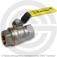 Кран латунный Ду-8 (1/4") Ру-5 ВР (ВН) никель полнопроходной желтый рычаг Giacomini R950