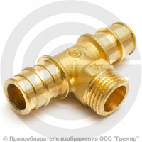 Тройник аксиальный латунный для PE-X труб Дн 20-3/4"х20 НР (НАР) GX153 Giacomini
