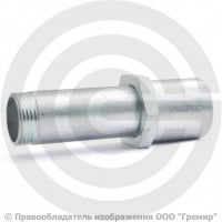 Сгон в сборе стальной оцинкованный L=150мм Ду-50 (2") в комплекте с чугунной муфтой и контргайкой КАЗ