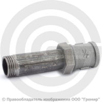 Сгон в сборе стальной L=110мм Ду-15 (1/2") в комплекте со стальной муфтой и контргайкой КАЗ