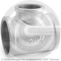 Тройник переходной чугунный оцинкованный ВР (ВН) Ду 50-32 (2"-1 1/4")