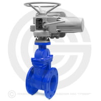 Задвижка чугунная фланцевая Ду-150 Ру-16 (Т<150°С) 30ч939р с электроприводом (380 В)