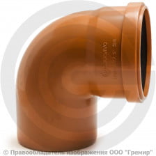 Отвод НПВХ (ПВХ) с раструбом коричневый Дн 160 87гр б/нап в/к Aquaviva