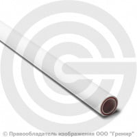 Труба PP-R белая армированная стекловолокном Дн 63х8,6 Pn-20 SDR7,4 (Т<90°С) L=4м VALFEX
