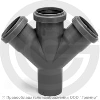 Крестовина PP-H одноплоскостная серая Дн 50-50-50 45гр б/нап в/к Ostendorf HT HTDA