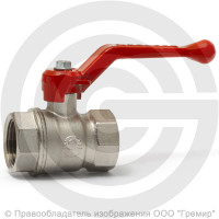 Кран латунный Ду-50 (2") Ру-25 ВР (ВН) муфтовый никель рычаг VALFEX 11Б27фт1М