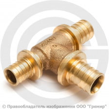 Тройник аксиальный бронзовый переходной для PE-X труб Дн 20-20-16 RAUTITAN PLATINUM RX Rehau