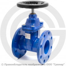 Задвижка чугунная фланцевая Ду-80 Ру-16 (Т<120°С) черный штурвал 30ч39р Китай