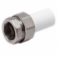 Муфта PP-R комбинированная разъемная белая наружная пайка/ВР Дн 20-1/2" RTP (РосТурПласт)