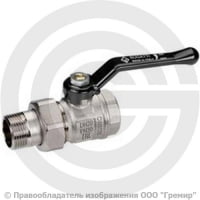 Кран латунный Ду-20 (3/4") Ру-30 ВР-"Американка" никель рычаг Bugatti серия 920