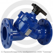 Клапан балансировочный ручной чугунный фланцевый Ду-600 Ру-16 Kvs=4940м3/ч с измерительными ниппелями Benarmo