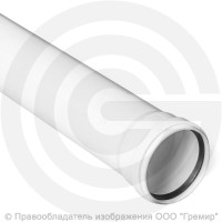 Труба PP-M с раструбом бесшумная белая Дн 110х3,4 безнапорная L=2м в/к RTP (РосТурПласт)