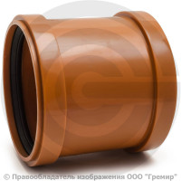 Муфта НПВХ (ПВХ) ремонтная коричневая Дн 160 б/нап в/к Aquaviva