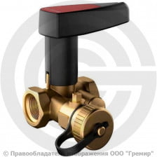 Клапан запорно-балансировочный ручной латунный муфтовый Ду-32 Ру-25 ВР (ВН) Кvs=15.5м3/ч со сливным краном BASIC Broen