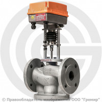 Клапан регулирующий смесительно-разделительный чугунный фланцевый Ду-20 Ру-16 Kvs=5 м3/ч с электроприводом 3-х позиционным TSL-1600-25-1-230-IP67 230В TRV-3 Теплосила