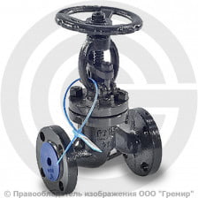 Клапан запорный стальной фланцевый Ду-80 Ру-16 (Т<425°С) 15с65нж Китай