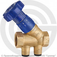 Клапан балансировочный ручной латунный муфтовый Ду-40 Ру-25 ВР (ВН) Kvs=31.3м3/ч без ниппелей CIM 787OT/2R Cimberio