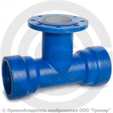 Тройник раструб-фланец ТРФ Ду 100-100 Тайтон ВЧШГ с ЦПП цинк+AL ГОСТ ISO 2531-2012