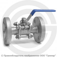 Кран нержавеющий AISI 316 (CF8M) трехсоставной фланцевый Ду-20 (3/4") Ру-16 NK-BF20/6