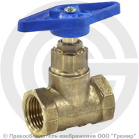 Клапан запорный латунный муфтовый Ду-32 Ру-16 ВР (ВН) (Т<70°С) 15б3р Цветлит