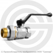 Кран латунный Ду-25 (1") Ру-40 ВР-"Американка" никель рычаг LD Pride 47.25.В-ГШ.Р.