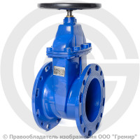 Задвижка чугунная фланцевая Ду-200 Ру-16 (Т<120°С) черный штурвал 30ч39р Китай