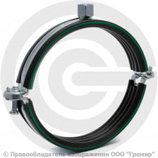 Хомут крепежный оцинкованный с резиновой прокладкой (Дн 137-141) (5") М8/М10 б/к Mupro Optimal