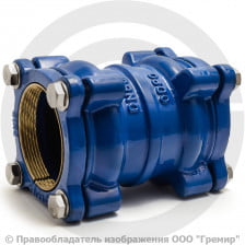Муфта чугунная соединительная для ПЭ труб Ду-50 (Дн 63-63) Ру-16 ДРК-Е Benarmo