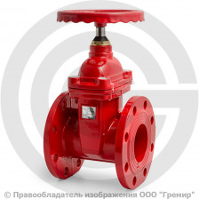 Задвижка чугунная фланцевая Ду-80 Ру-16 (Т<150°С) красная 30ч39р Китай