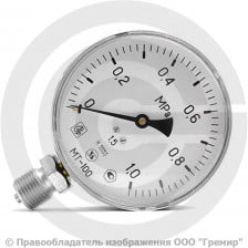 Манометр радиальный диаметр 100мм 0-10 кгс/см2 (0-1,0 МПа) М20х1,5 МТ-100 Багория