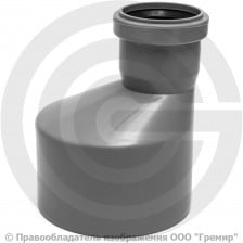 Переход PP-H на чугун серый Дн 110-124 б/нап с манжетой VALFEX