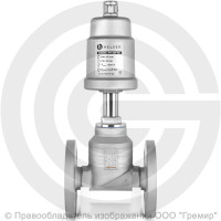 Клапан запорно-регулирующий нержавеющий фланцевый Ду-20 Ру-16 Kvs=6,7м3/ч с нержавеющим пневмоприводом 50мм PV-F Helver