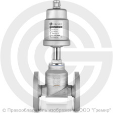 Клапан запорно-регулирующий нержавеющий фланцевый Ду-20 Ру-16 Kvs=6,7м3/ч с нержавеющим пневмоприводом 50мм PV-F Helver