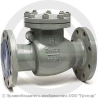 Клапан обратный поворотный стальной фланцевый Ду-150 Ру-16 19с76нж