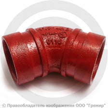 Отвод (колено) 45 градусов под муфту грувлок Ду-50 (Дн 60) Ру-25 XGQT04