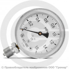 Манометр радиальный диаметр 100мм 0-16 кгс/см2 (0-1,6 МПа) М20х1,5 МТ-100 Багория