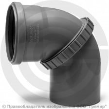 Отвод поворотный PP-H серый Дн 110 б/нап в/к VALFEX