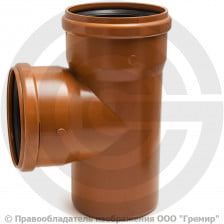 Тройник НПВХ (ПВХ) с раструбом коричневый Дн 160-160 87гр б/нап в/к Агригазполимер