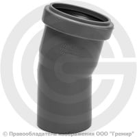 Отвод PP-H серый Дн 32 15гр б/нап в/к Ostendorf HT HTB
