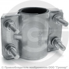 Хомут ремонтный двухсторонний оцинкованный Ду-65 (Дн 75-76) L=103мм ККАЗ