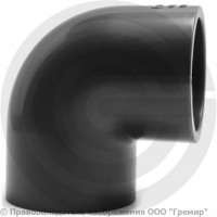 Отвод ПВХ клеевой серый Дн 40 90гр Ру-10 напорный Aquaviva