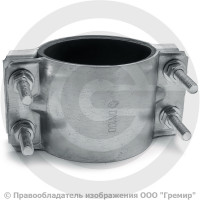 Хомут ремонтный двухсторонний оцинкованный Ду-100 (Дн 108-118) L=103мм ККАЗ