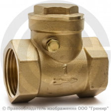 Клапан обратный поворотный латунный Ду-50 (2") Ру-25 ВР (ВН) (Т<100°С) латунь+EPDM Aquasfera 3004