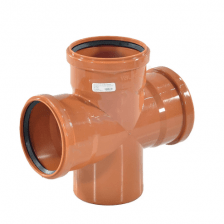 Крестовина PP-B одноплоскостная коричневая Дн 110-110-110 87гр б/нап в/к VALFEX