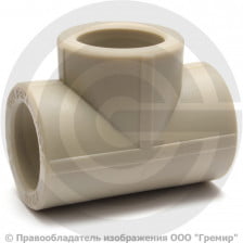 Тройник PP-R редукционный серый Дн 75-40-75 Pro Aqua