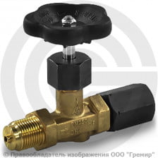 Клапан запорный игольчатый латунный Ду-15 (1/2") Ру-25 ВР-НР (ВН-НАР) G1/2" без фланца с маховиком Росма
