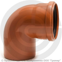 Отвод НПВХ (ПВХ) с раструбом коричневый Дн 110 87гр б/нап в/к Ostendorf KGB