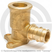 Водорозетка аксиальная латунная для PE-X труб Дн 16-1/2" ВР (ВН) L=52,5мм GX139 Giacomini