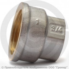 Муфта латунная переходная ВР (ВН) Ду 25-15 (1"- 1/2") никель Aquasfera